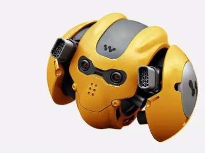 SKULL BOT X-700 RIGGED ANIMATED 3D model