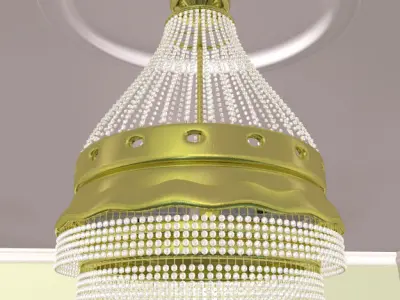 Pendant lamp of metal and glass 3D model