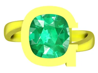 Modern Round Gemstone Ring for Women with Minimalist Setti  4511 3D print model