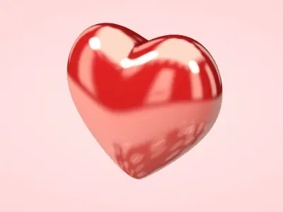 Rough and Glossy Hearts Low-poly 3D model