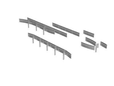 Road Railing Set 3D print model
