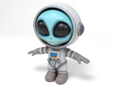 Alien astronaut Low-poly 3D model