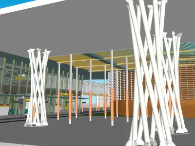 Modern hospital 3D model