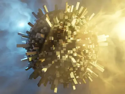 Spherical City Low-poly 3D model