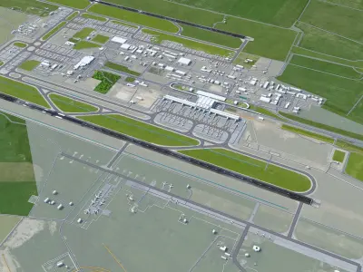 Kyiv Boryspil Airport 12km Low-poly 3D model