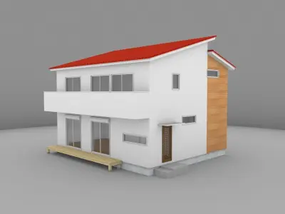 House model for background 40 Low-poly 3D model