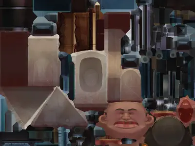 Vacuum Toilet Skibidi Toilet 3D Character Model and Animation Low-poly 3D model