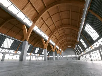 Empty Spacious Garage 3D model