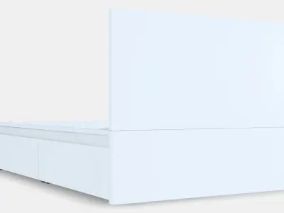 MALM Bed frame high w 2 storage boxes 5 Low-poly 3D model