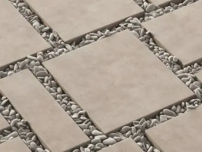 Paving tile square pebble n2 3D model