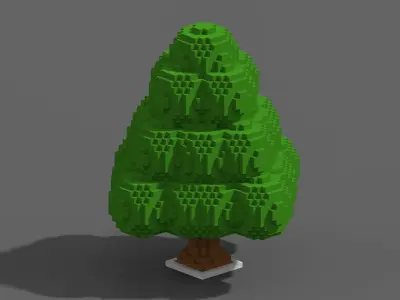 Tree Voxel - 10 Low-poly 3D model