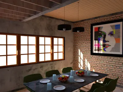 Retro dining room  3D model