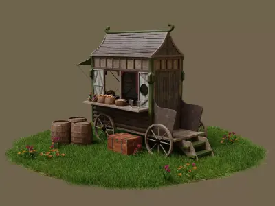 Medieval Market 3D model buy