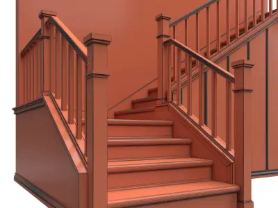 Traditional staircase 3D model