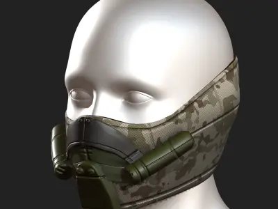 Gas mask respirator scifi futuristic 3d  Low-poly 3D model