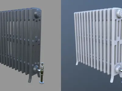Cast Iron Radiator  Low-poly 3D model