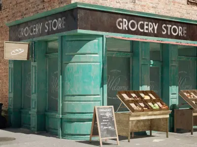 Grocery Store Low-poly 3D model