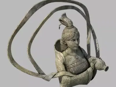 Pool - stone goddess 3D model