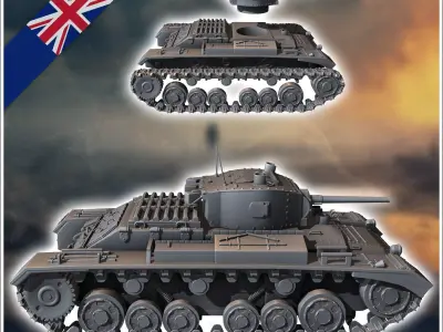 Valentine Mark Mk II infantry tank - UK United WW2 Kingdom Briti 3D print model V1