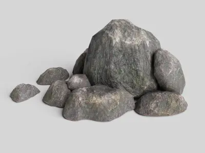 Rock Formation 1 - Stone Boulder Outcrop - Low Poly - Game Ready Low-poly 3D model