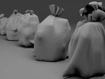 Collection Garbage  bags v3 3D model
