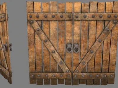 Medieval Door  Low-poly 3D model