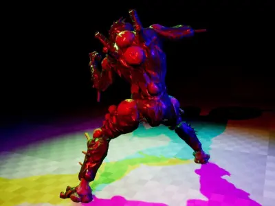 Alien Horror Gliomorph- UE4 FBX Low-poly 3D model