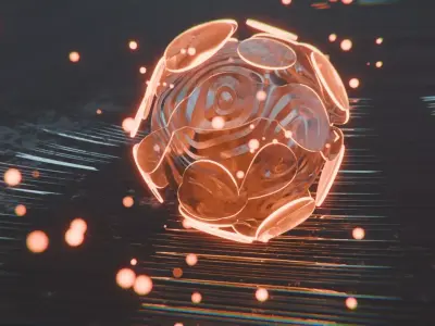 Abstract Object with Glow Particles Animation 3D model