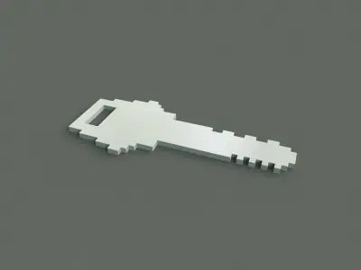 Voxel Key Low-poly 3D model