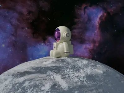 Cartoon Astronaut baby 3D model