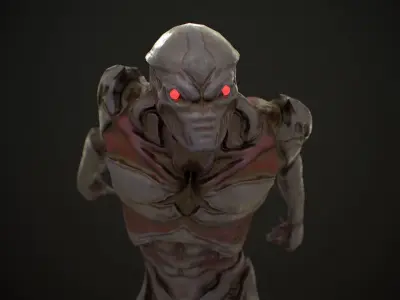 Mutant 3 Humanoid Monster Low-poly 3D model