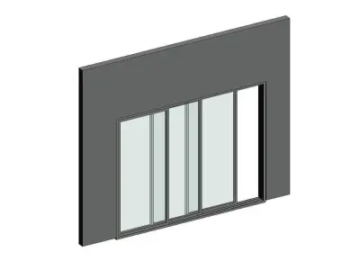 3 Panel Sliding Balcony Door 3D model