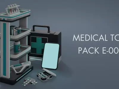 Low Poly Sci-Fi Medical Tool Pack E-002 Low-poly 3D model