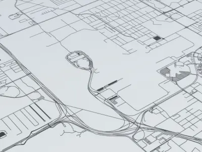 Tampa Road Network and Streets 3D model