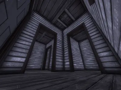 Boston House 03 - Enterable Low-poly 3D model