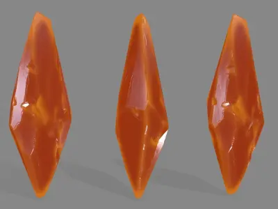 crystal set three crystals Low-poly 3D model
