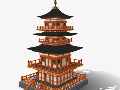 Japanese Temple Free 3D model
