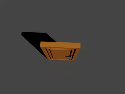 Wooden door Voxel model  Low-poly 3D model