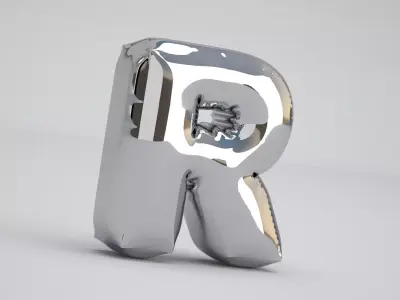 R Balloon Silver 3D model