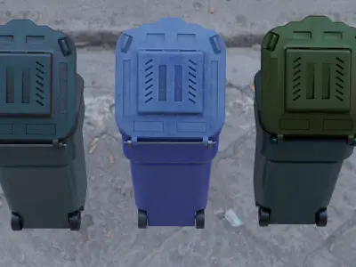 trash dumpster Low-poly 3D model