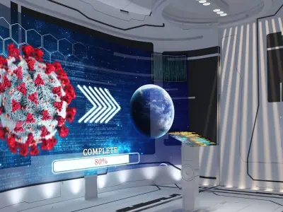 scifi corridor with textures 3D model