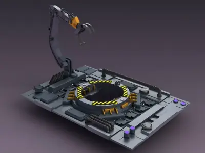 Sci-fi strobe capsule cabin deck console elevator  3D model