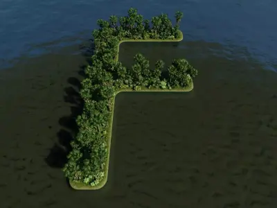 F Alphabet Island 3D model