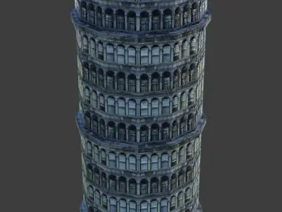 Building tall Low-poly 3D model