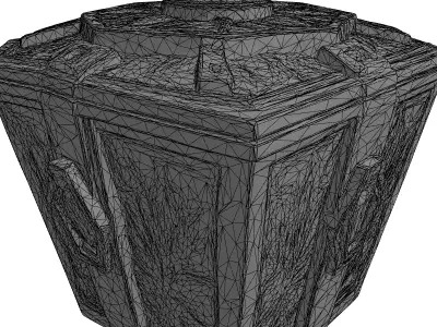 Ornate SciFi Fantasy Treasure Chest Low-poly 3D model