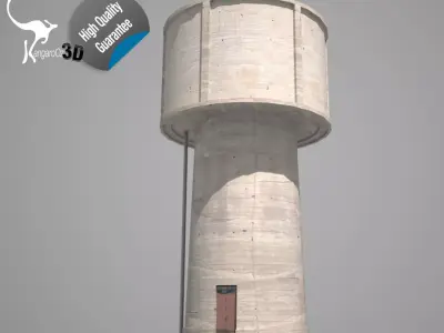 Water Tower Low-poly 3D model