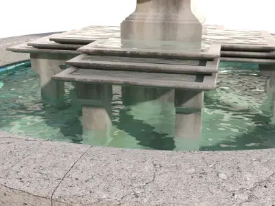 Fountain with water 3D model