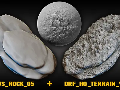 Ultra HQ Terrain Seamless Sculpt Zbrush brushes and Alphas Vol8 3D model