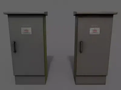 PBR Electric Box Black V5 Low-poly 3D model