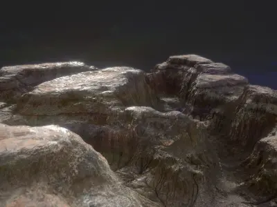 PBR Detailed Canyon Valley Landscape Low-poly 3D model Low-poly 3D model